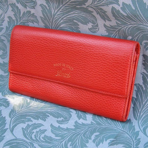 EUC Gucci Long Red Leather Wallet - Picture 2 of 13